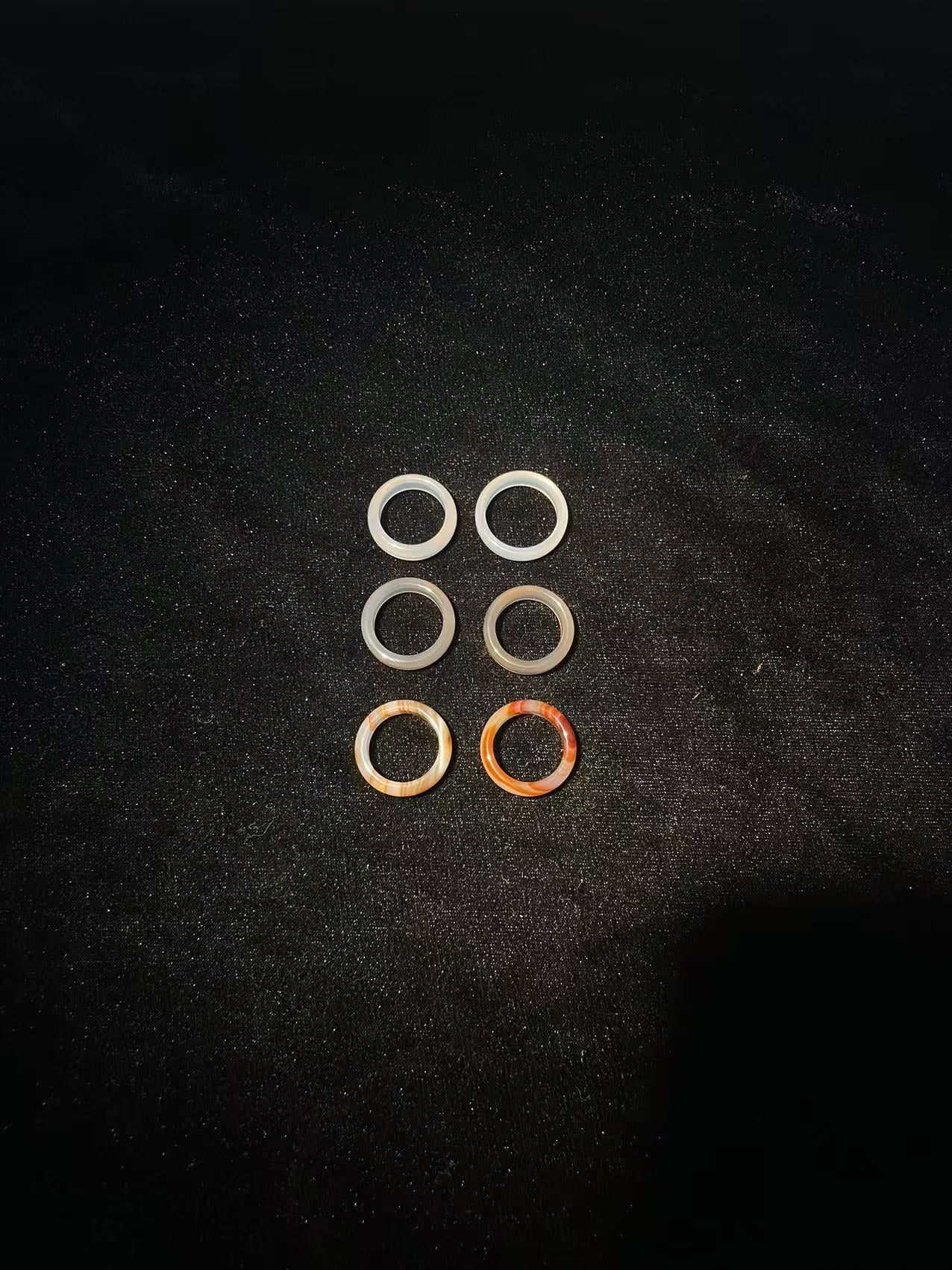 Pure natural agate ring