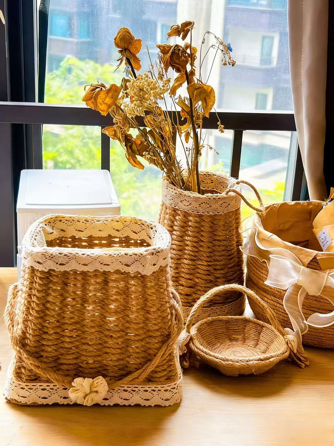 Handmade Hemp Rope Crafts: Making Techniques & Uses for Bags, Phone Stands, Baskets & Tissue Boxes