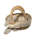 Hand-Woven Jute Tote Bag - Handmade Reusable Shopping Bag for Daily Commute Picnic