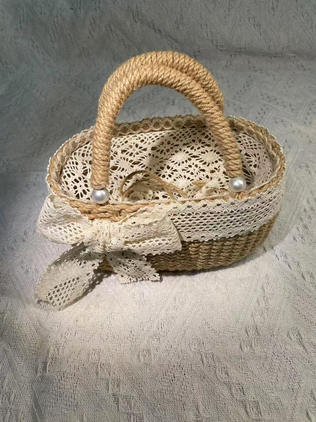 Hand-Woven Jute Tote Bag - Handmade Reusable Shopping Bag for Daily Commute Picnic