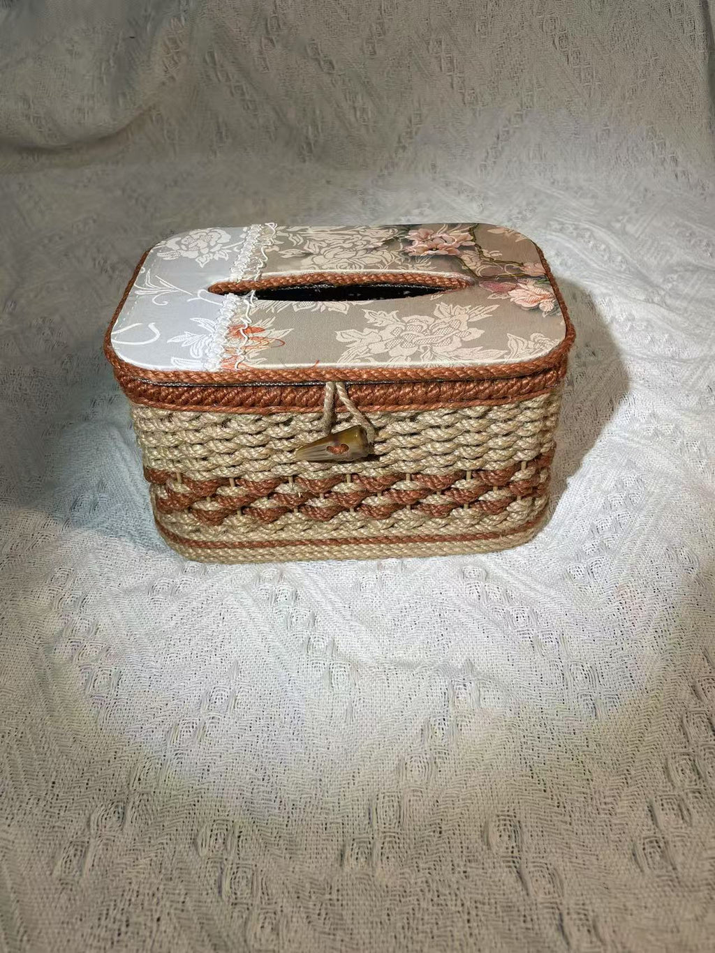 Hand-woven hemp rope paper drawer box storage box