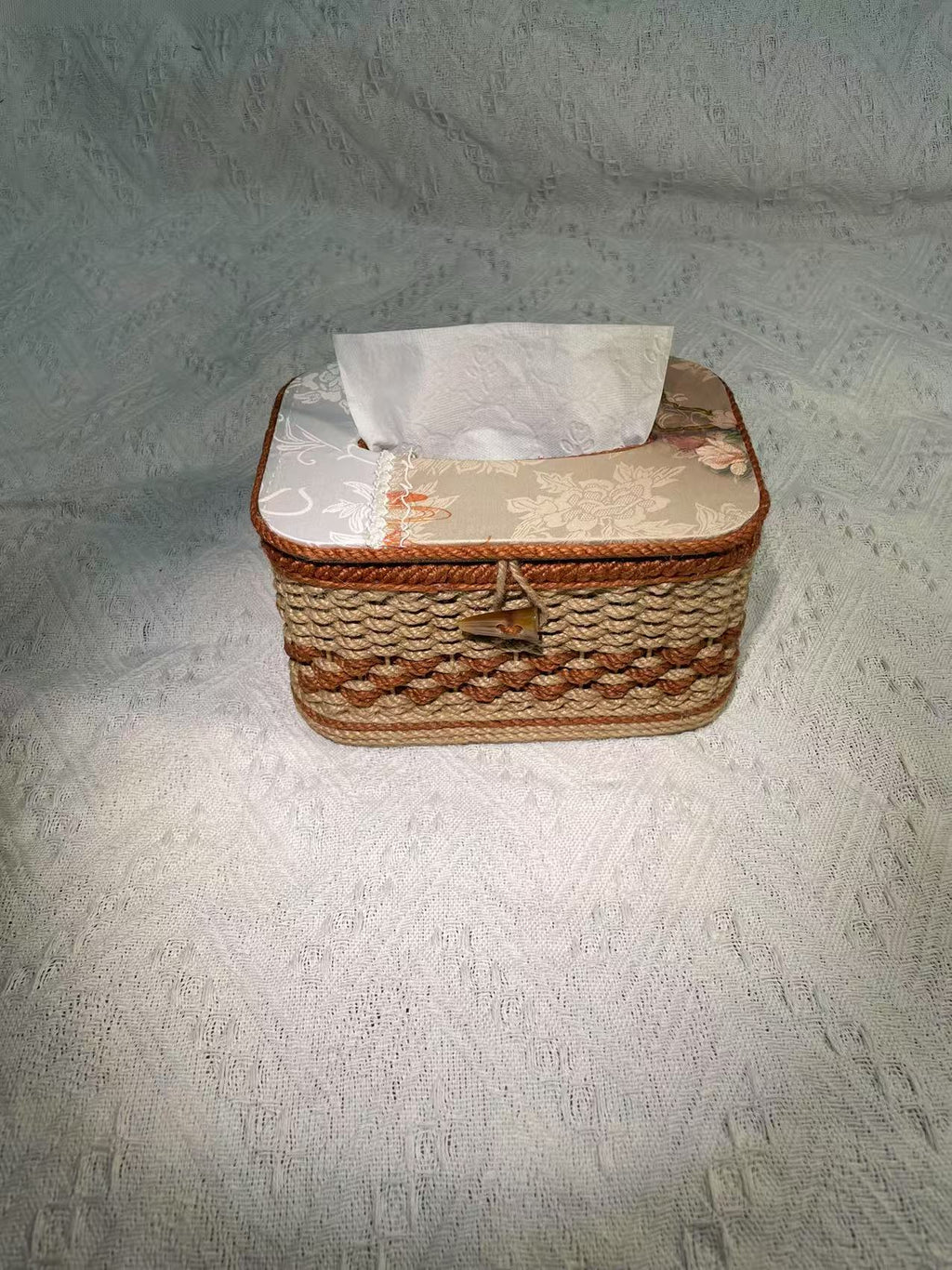 Hand-woven hemp rope paper drawer box storage box