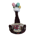 Hand woven fawn shaped phone holder