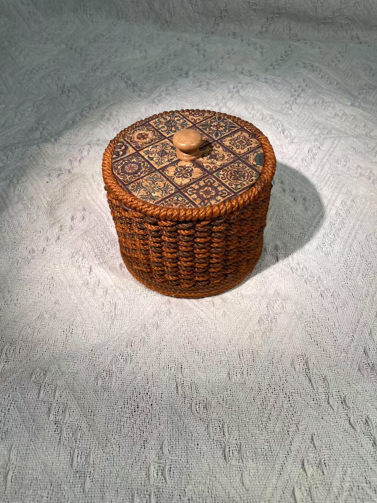 Hemp rope handicraft weaving storage box