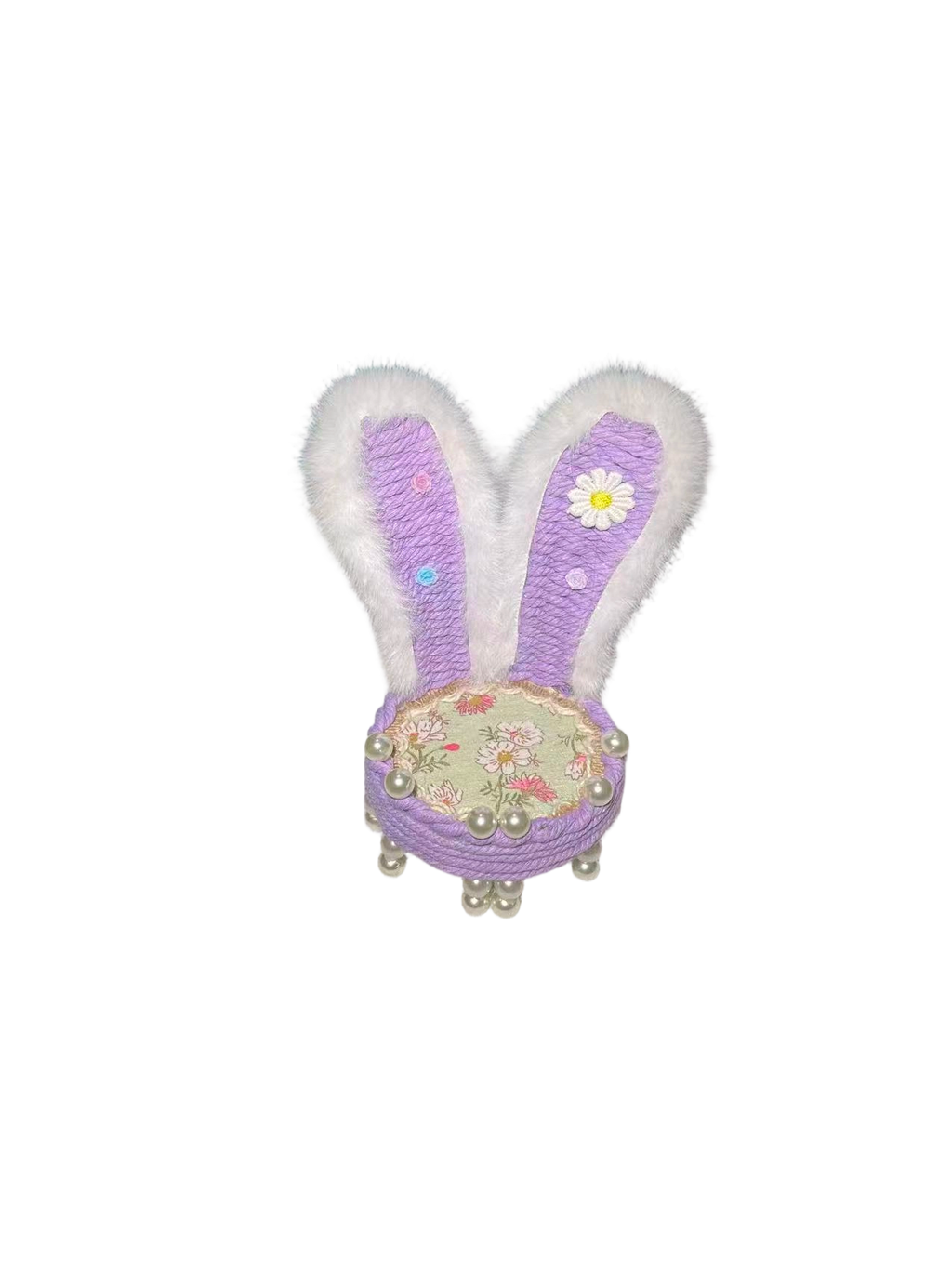 Handwoven Hemp Rope Bunny Ear Phone Stand